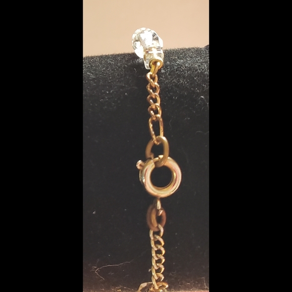 New Handcrafted 7” Clear Beaded with Silver Chain Bracelet - Picture 3 of 5